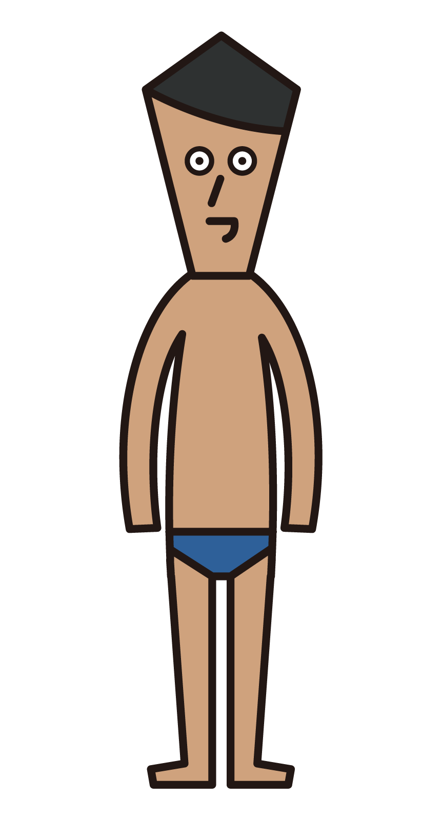 Illustration of a man in a swimsuit