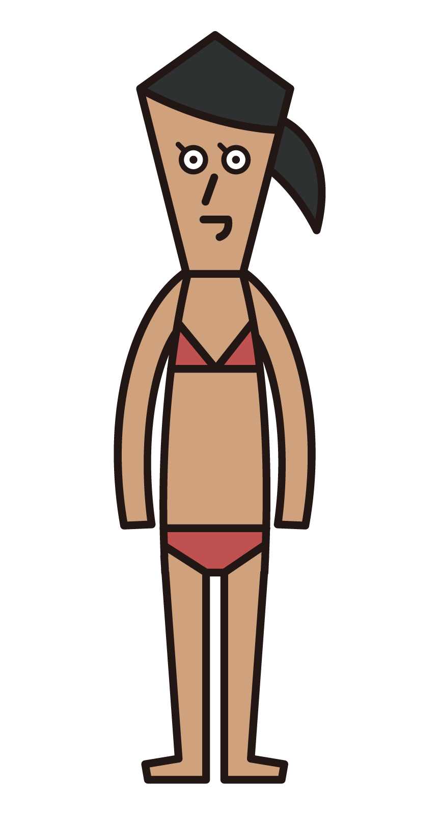 Illustration of a woman in a swimsuit