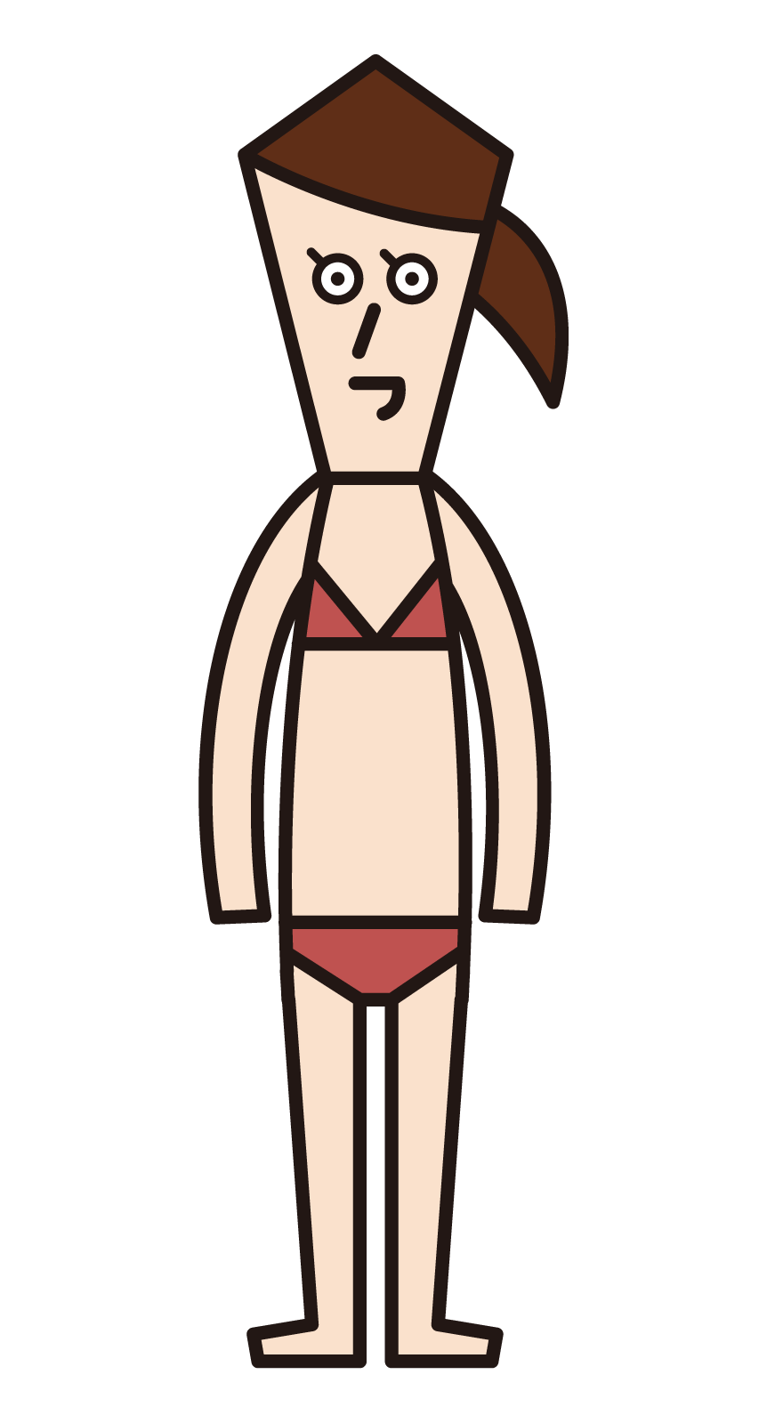 泳裝人（女性）的插圖