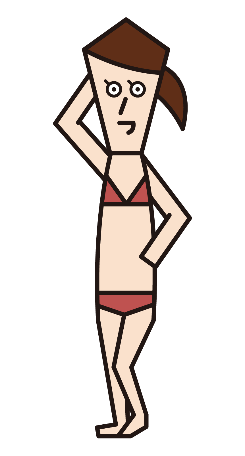Illustration of a woman in a swimsuit