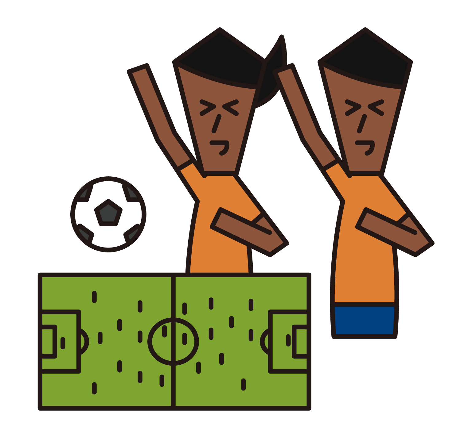 Illustration of people watching a soccer game