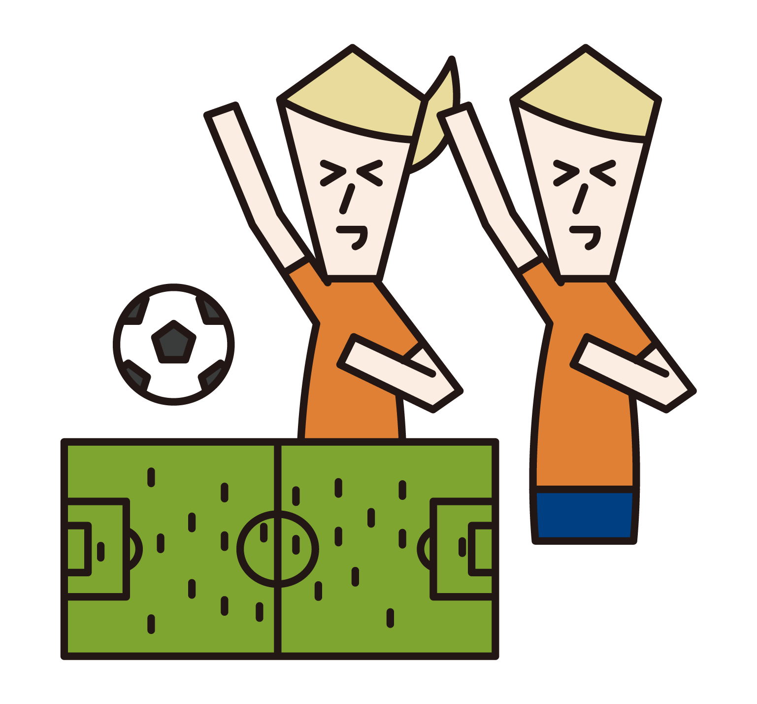 Illustration of people watching a soccer game