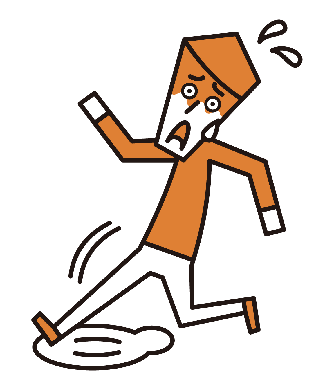 Illustration of a man who slips and falls