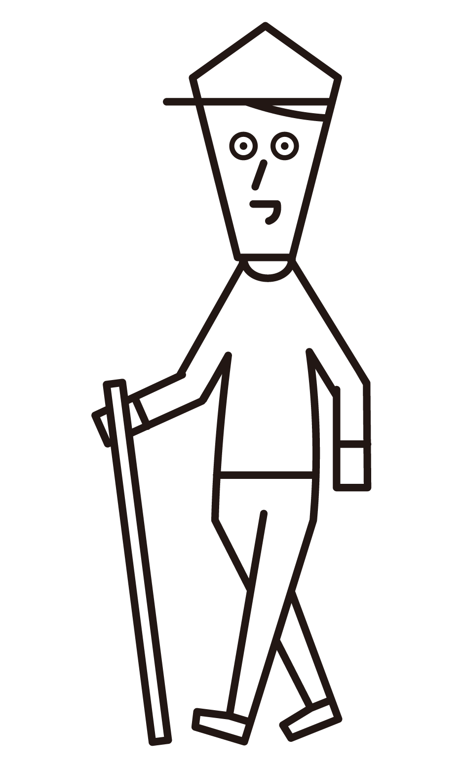 徒步旅行者（男性）的插圖
