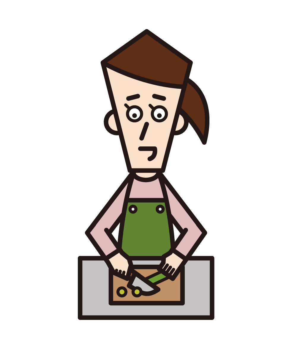 烹飪者（女性）的插圖