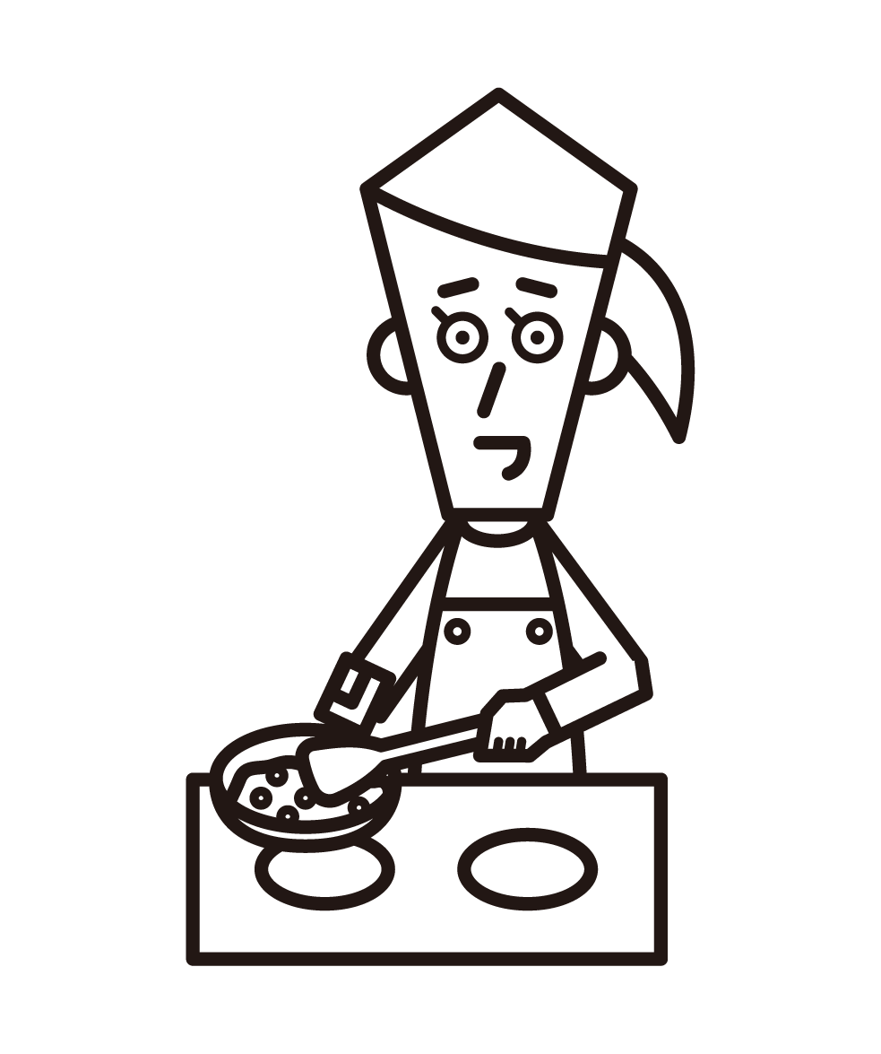 Illustration of a woman who cooks