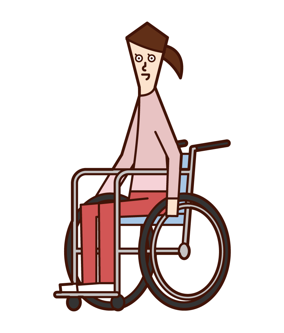 車椅子に乗っている人（男性）のイラスト