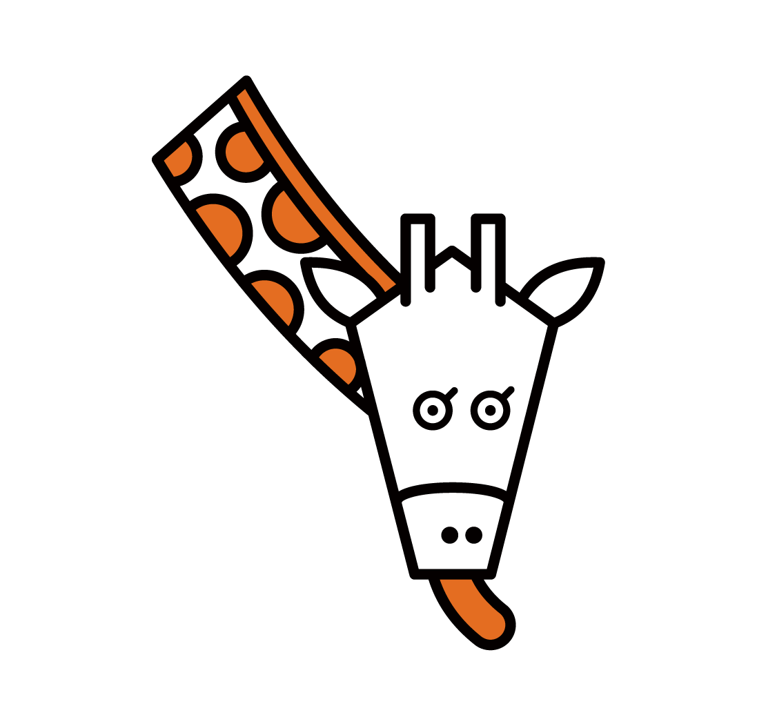 Illustration of a giraffe eating food