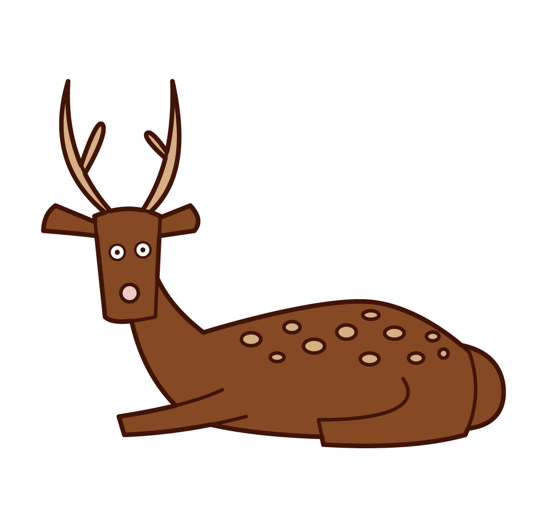 Illustration of a sitting deer