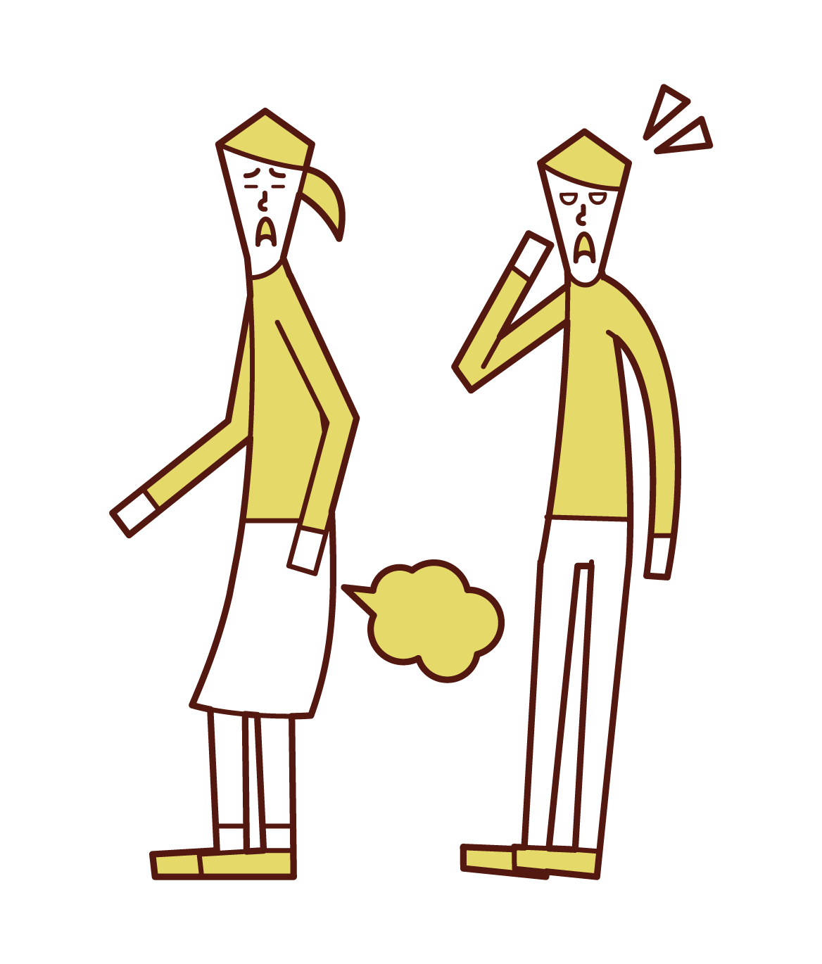 Illustration of a woman who does farts