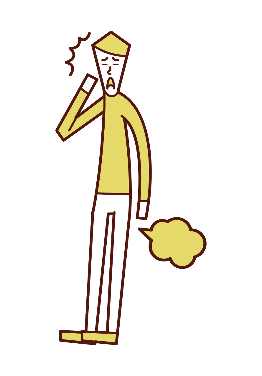 Illustration of a man who had farts