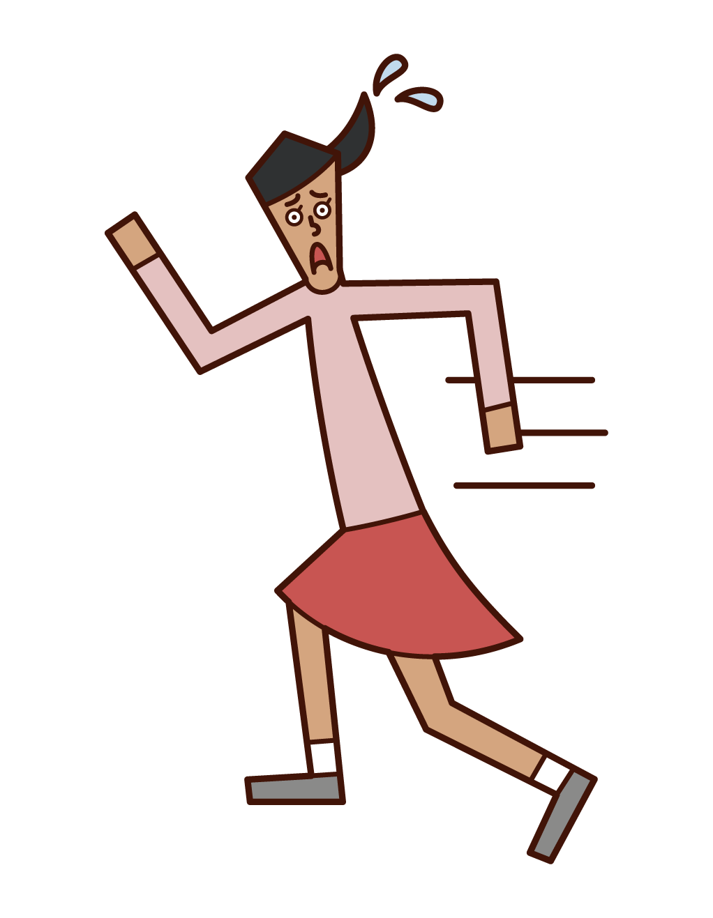 Illustration of a woman who runs away