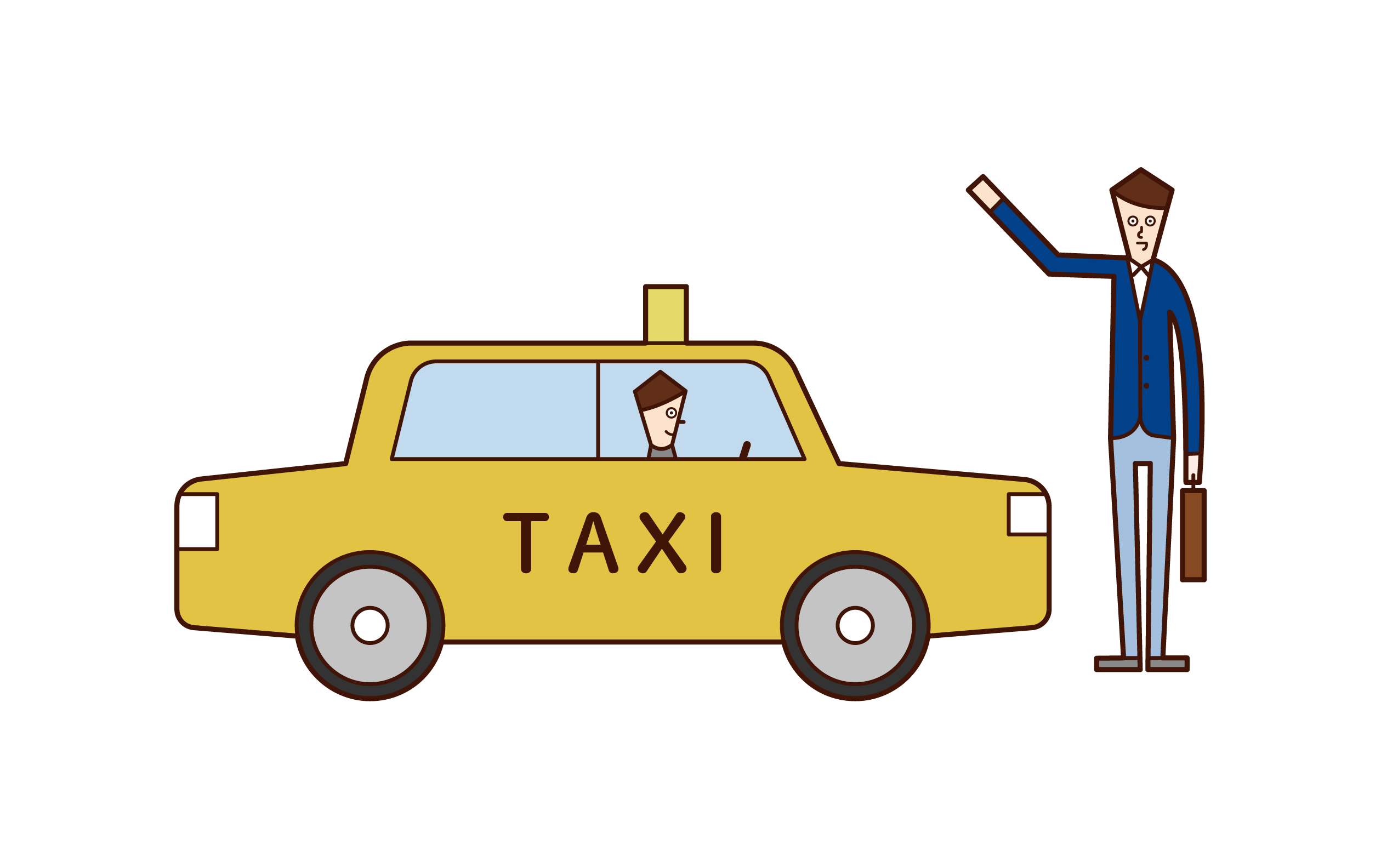 タクシーを捕まえる人 女性 のイラスト フリーイラスト素材 Kukukeke ククケケ