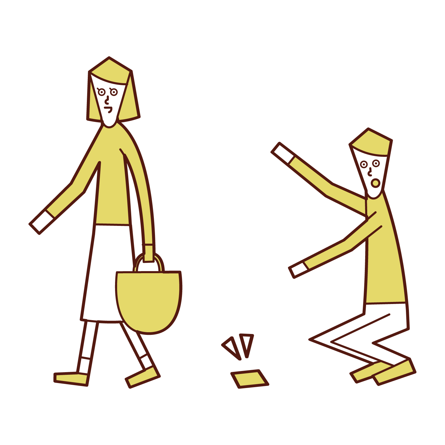 落し物を拾う人(男性)のイラスト | KuKuKeKe(ククケケ)