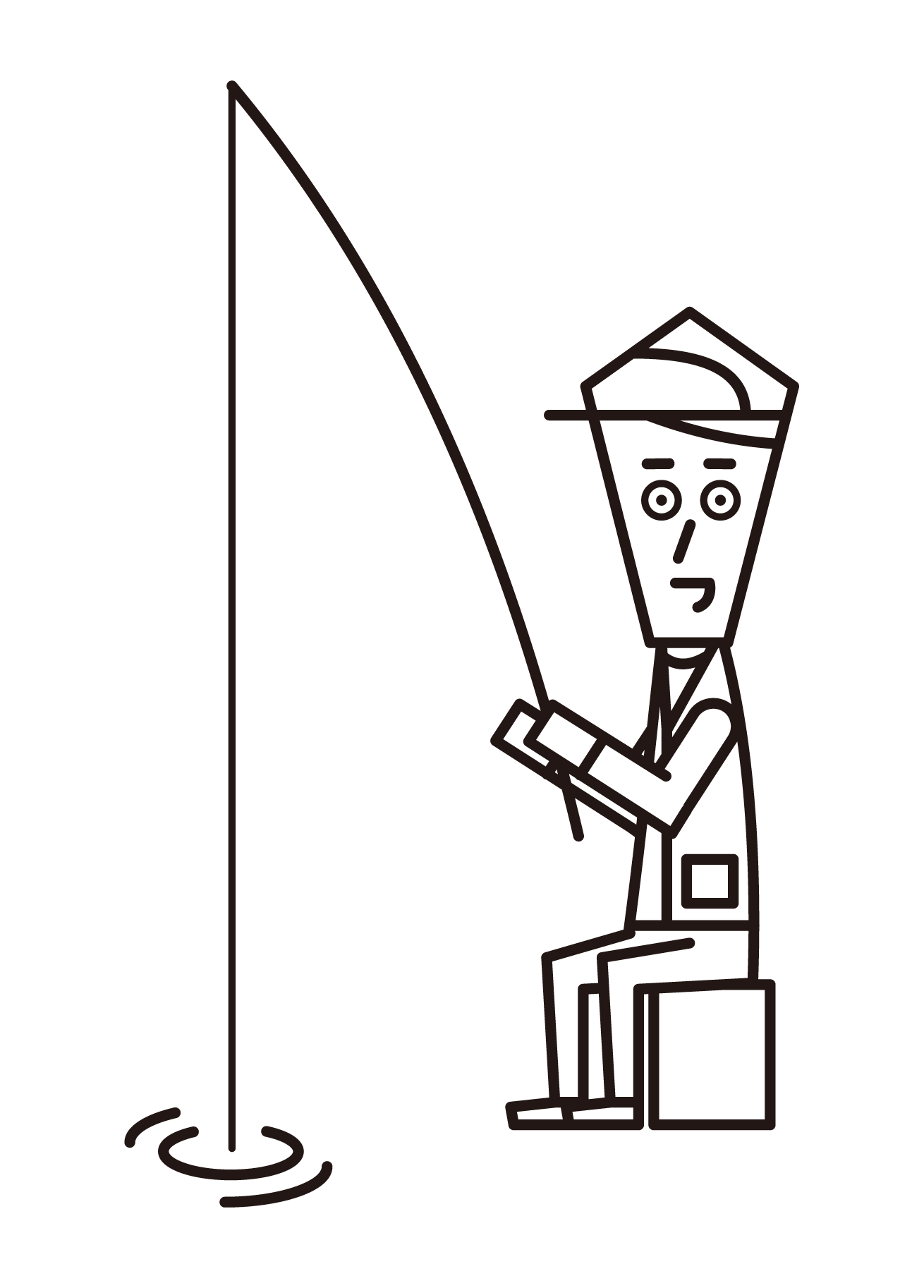 Illustration of a man fishing