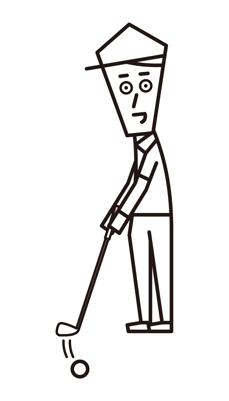 Illustration of a man who hits a putter in golf
