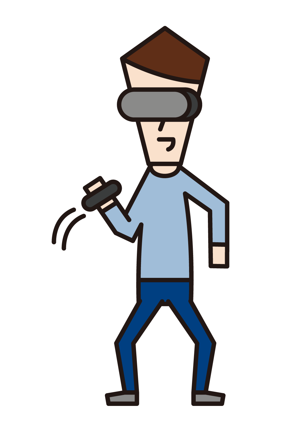 享受VR的人（男性）的插圖