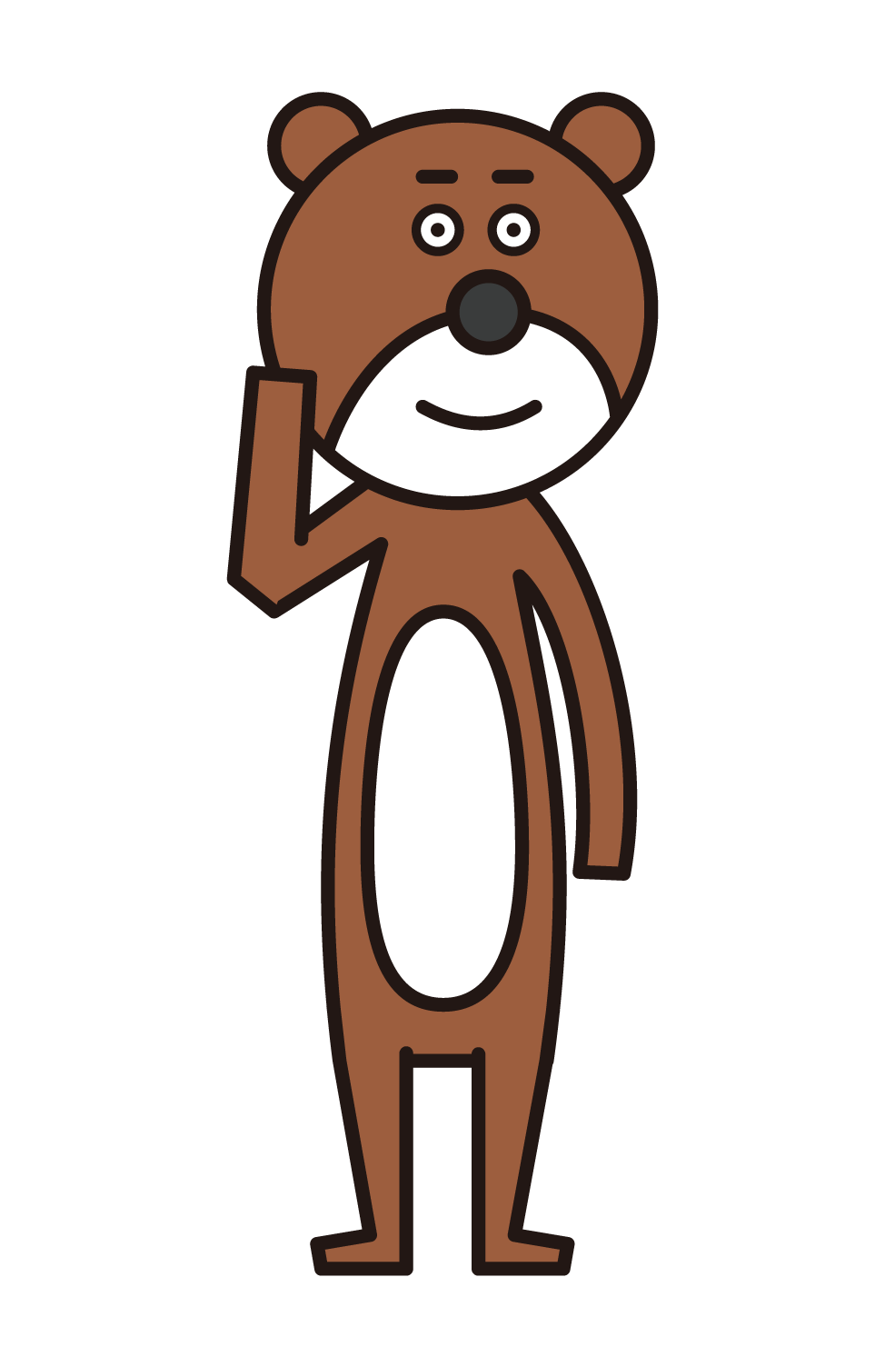 Illustration of a person wearing a bear costume