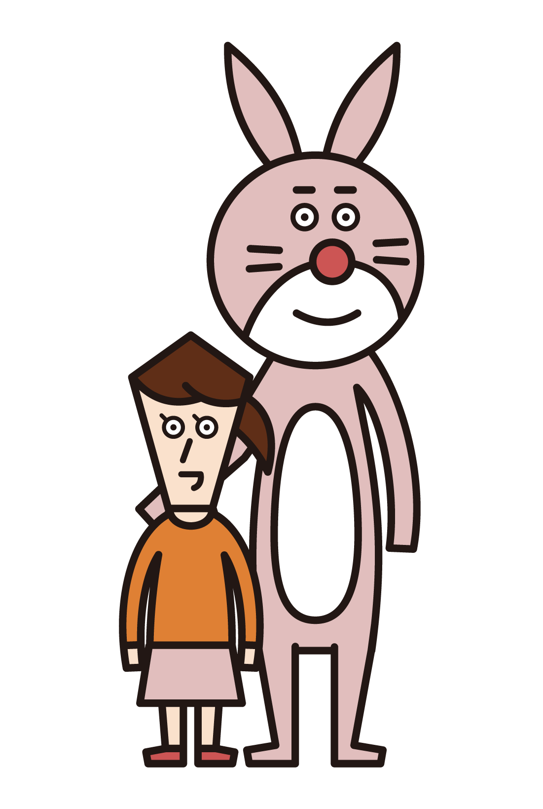 兔子服裝和攝影兒童（女孩）的插圖