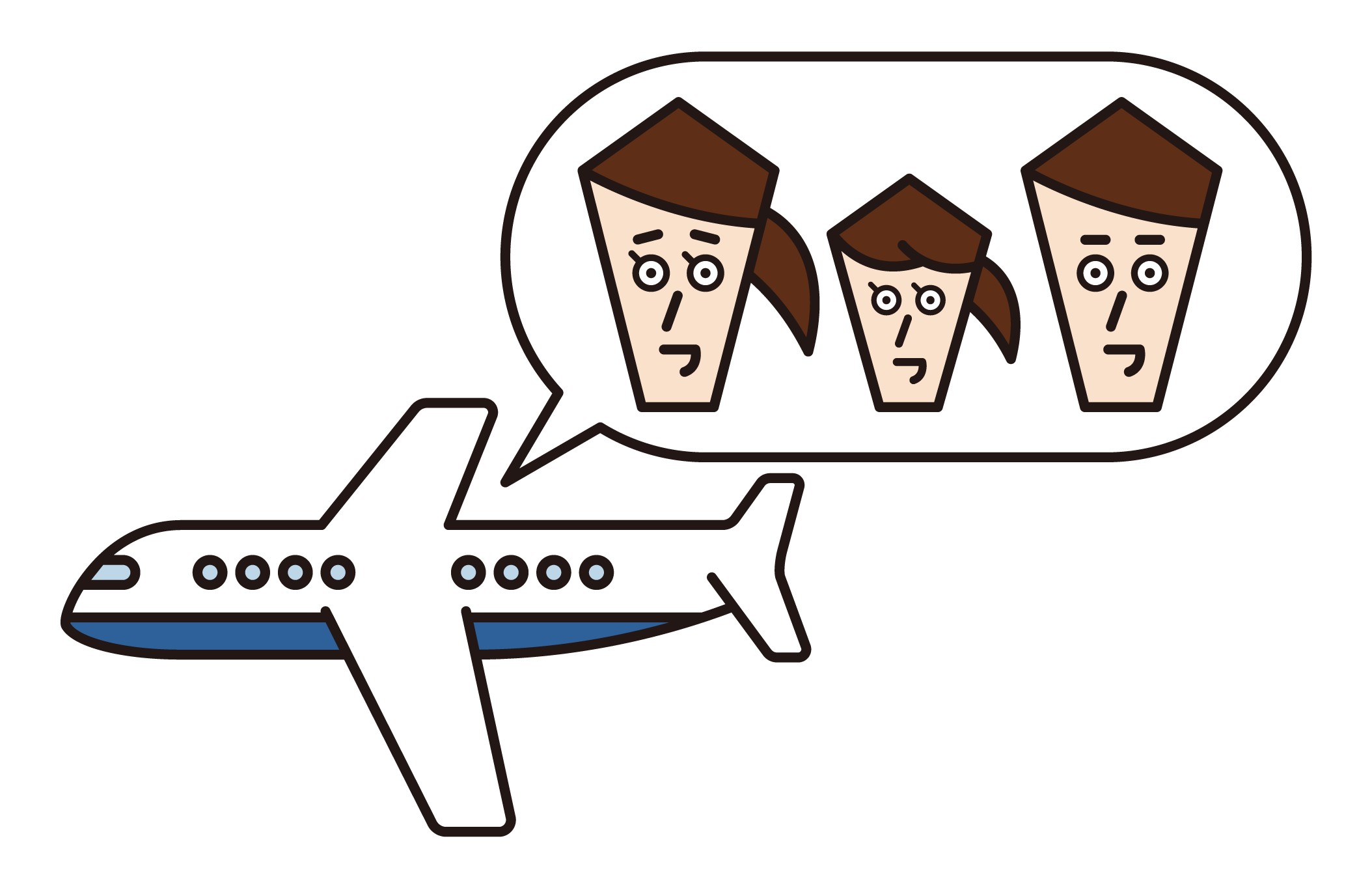 Illustration of a couple on an airplane