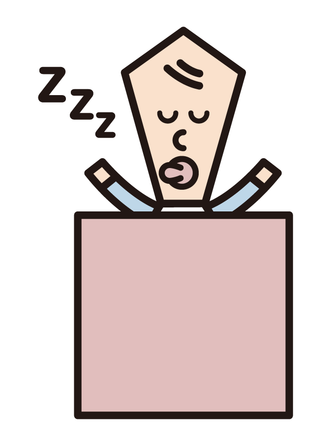 Illustration of a baby sleeping in a blanket