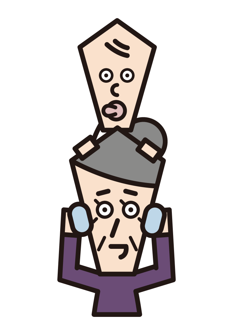 Illustration of a person (grandfather) shouldering a baby