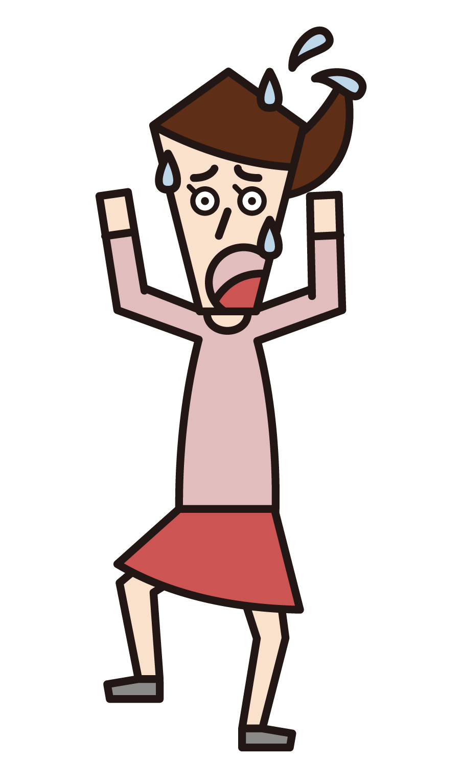 Illustration of a panicked person (female)