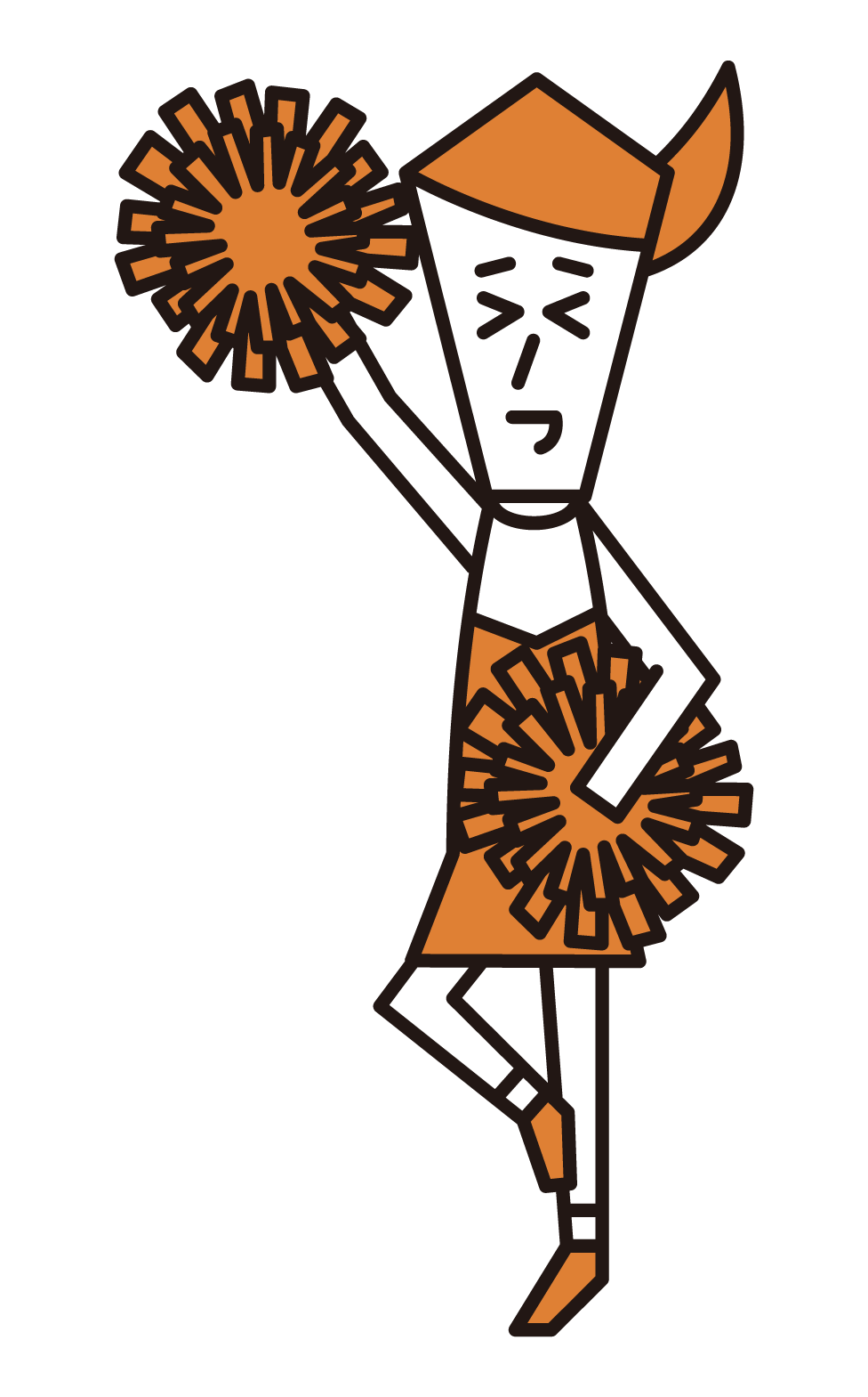 Illustration of a cheerleader (female) dancing
