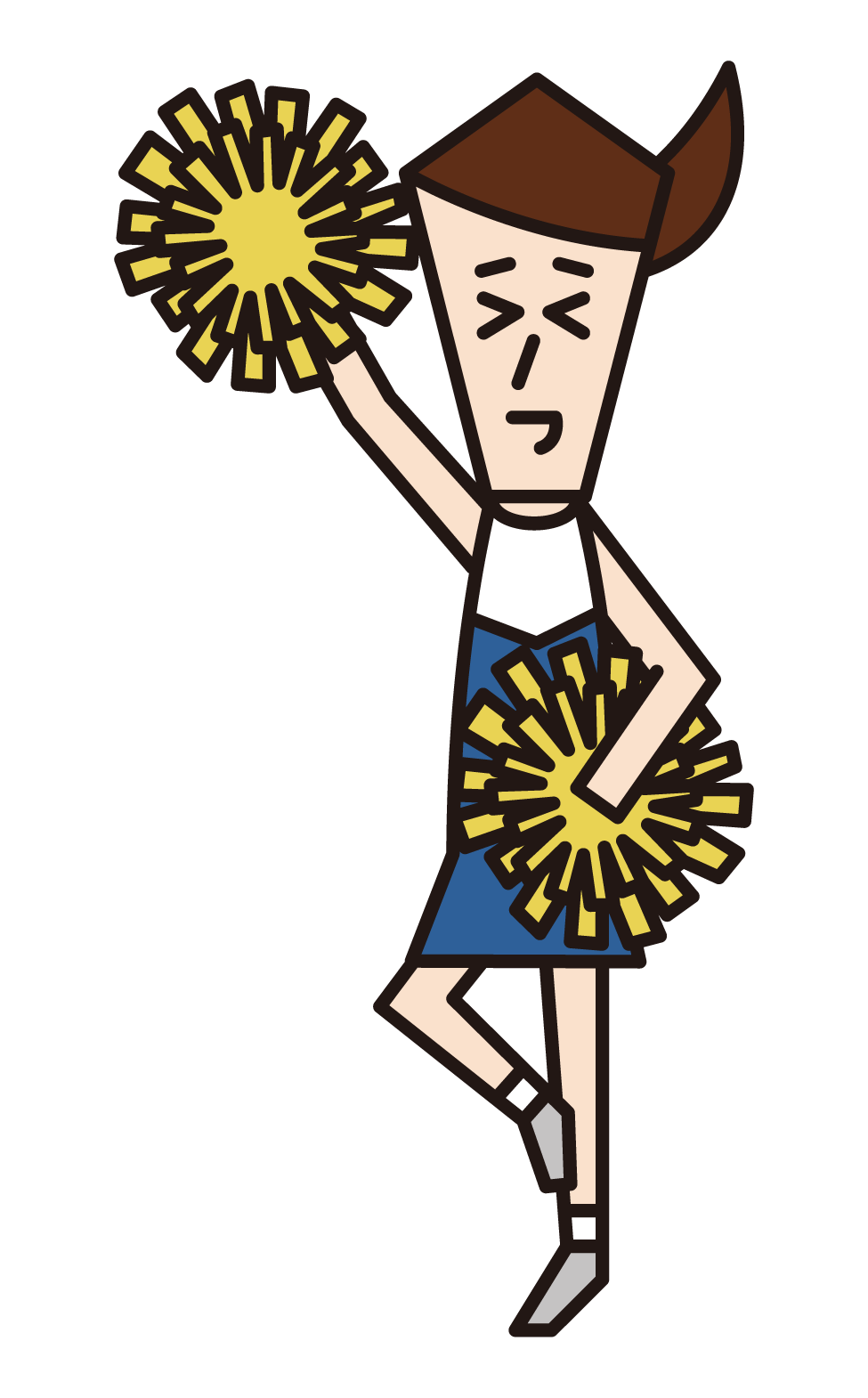 Illustration of cheerleader (female) to cheer