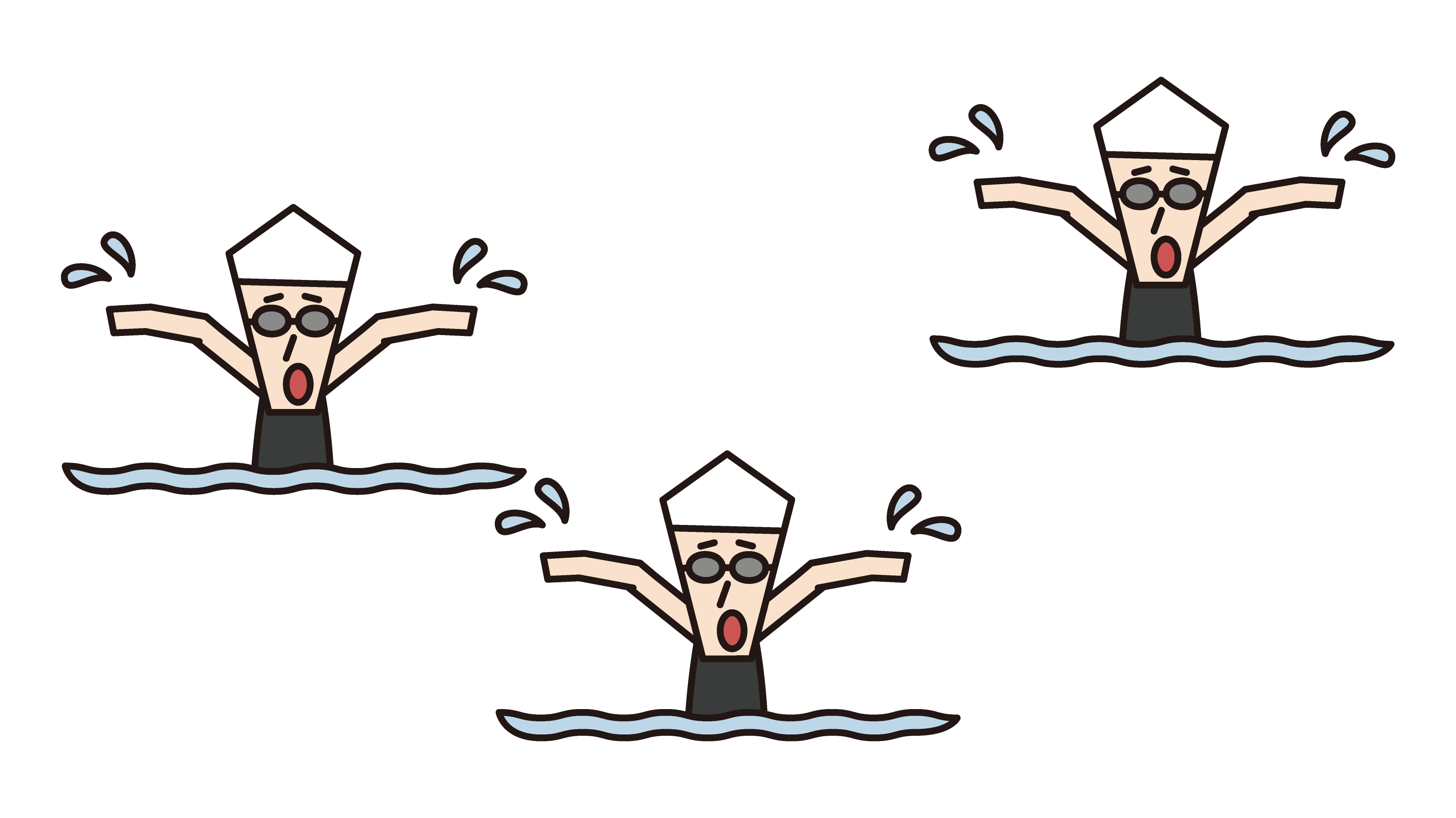 Illustration of athletes (women) butterfly in swimming