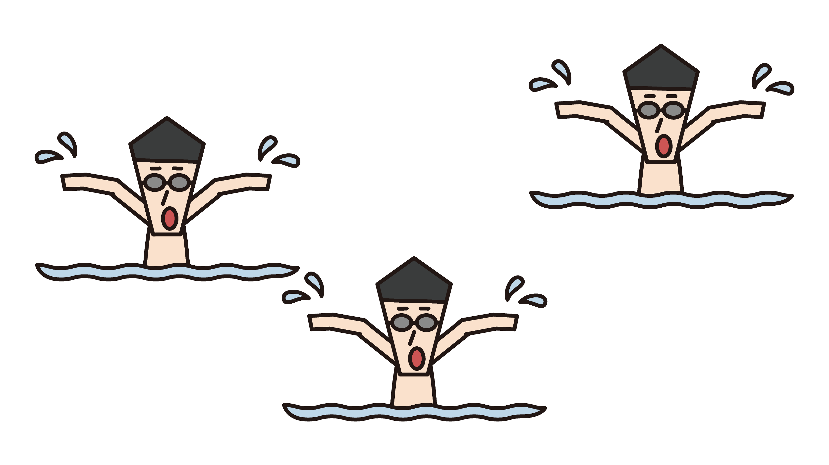 游泳和蝶泳運動員的插圖