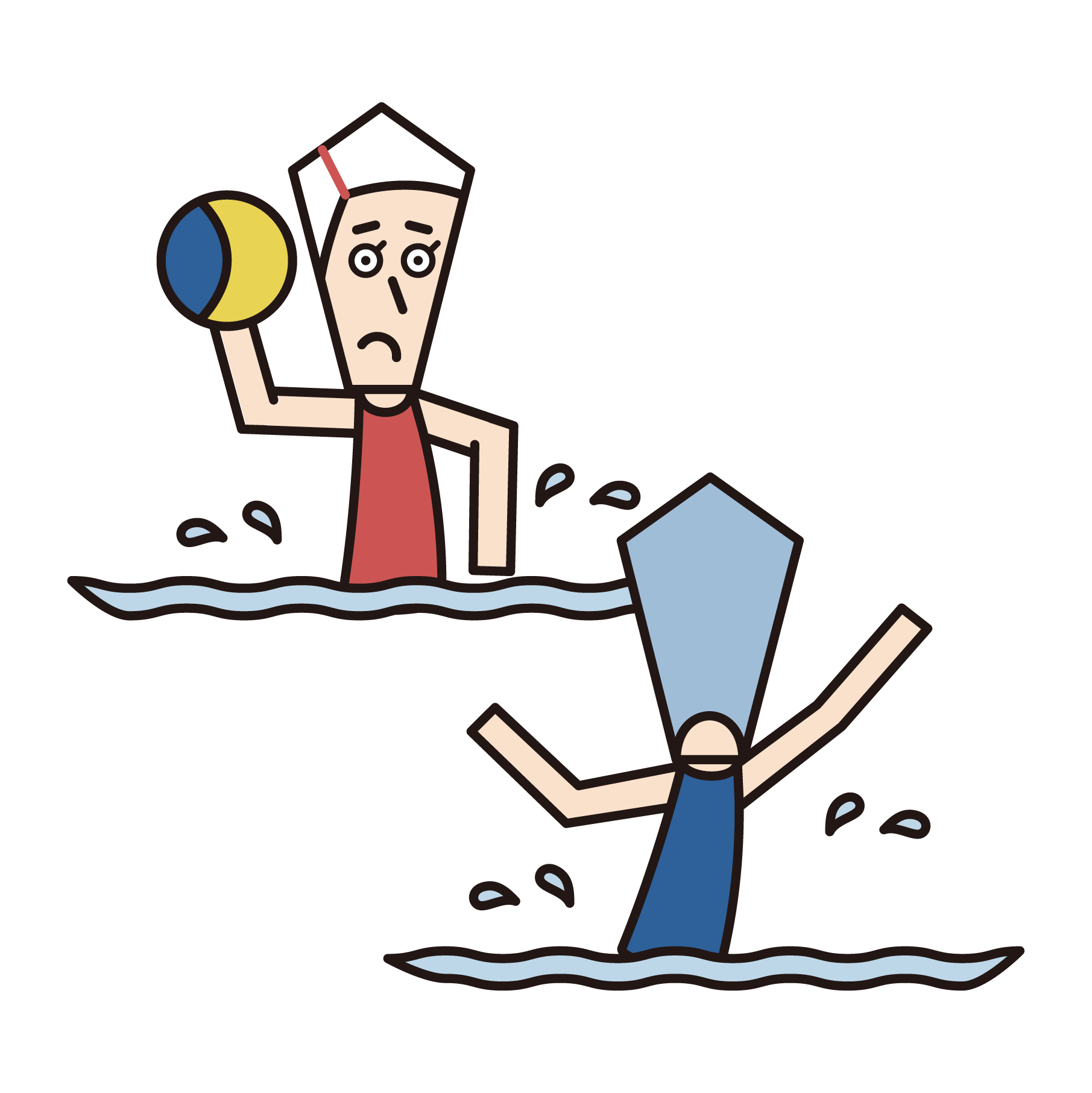 水球運動員（女性）的插圖