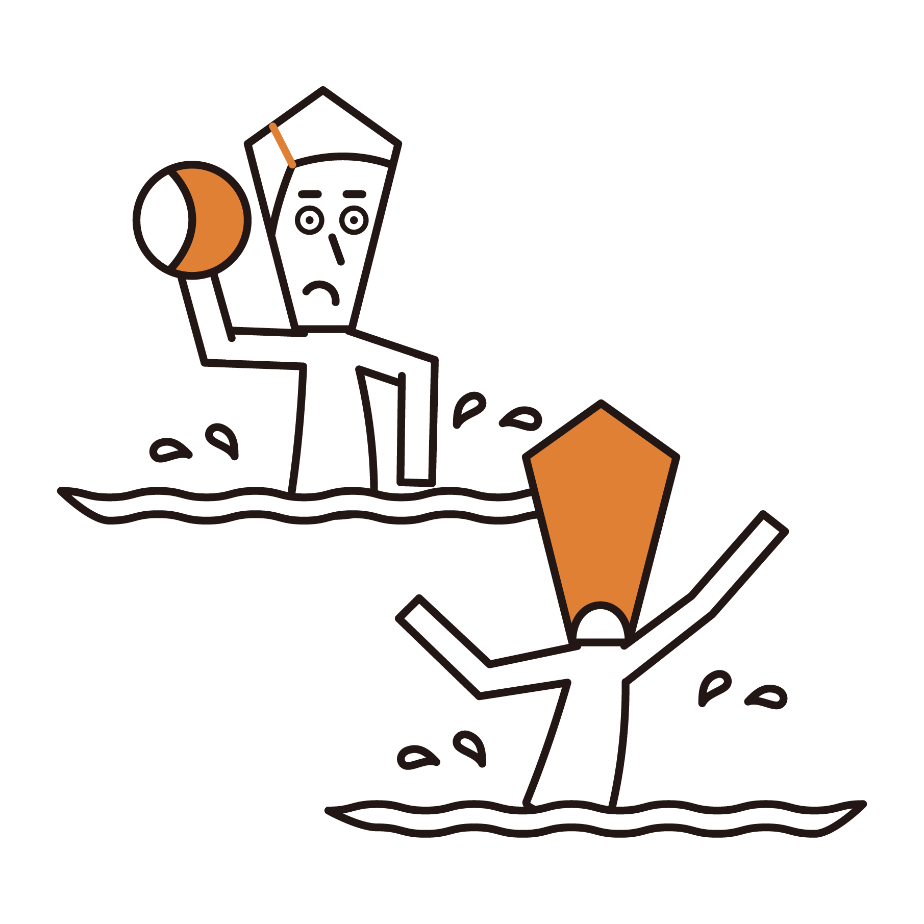 水球運動員（男性）的插圖
