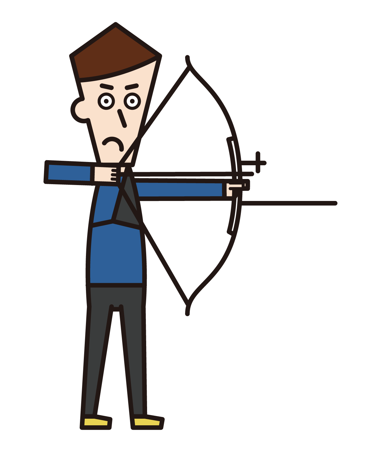 Illustration of an archery player (male)