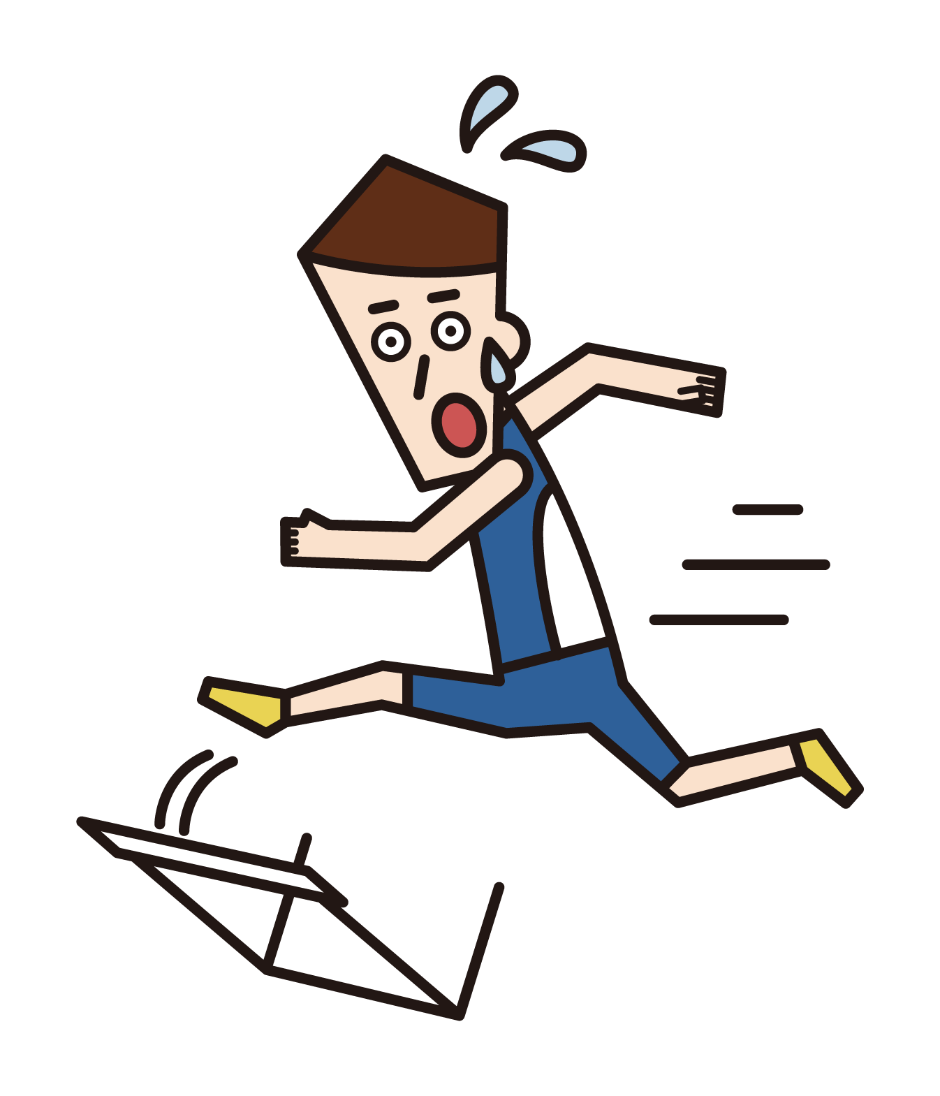Illustration of a man who defeats a hurdle in a hurdle run