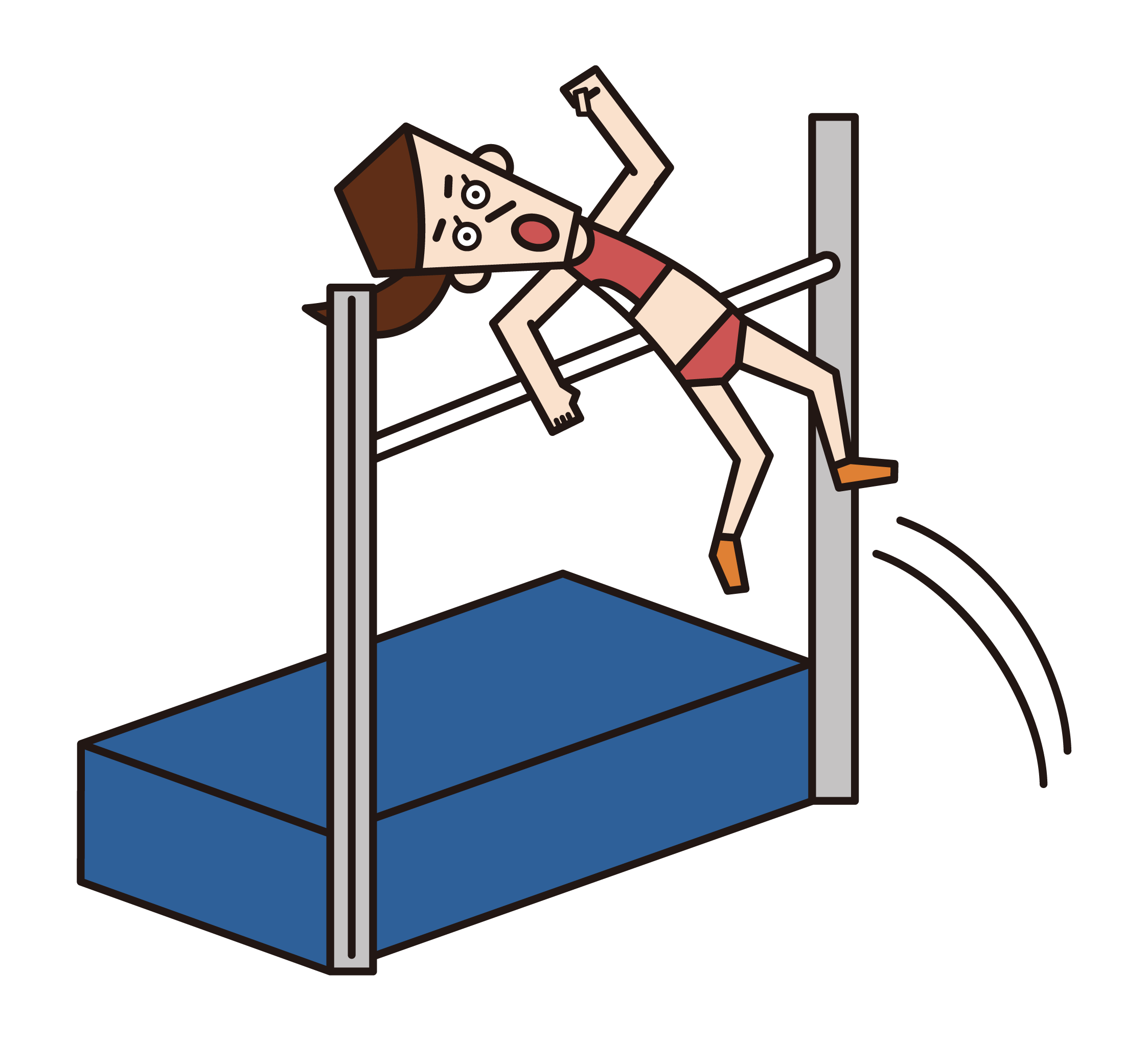 Illustration of a high jump player (female)