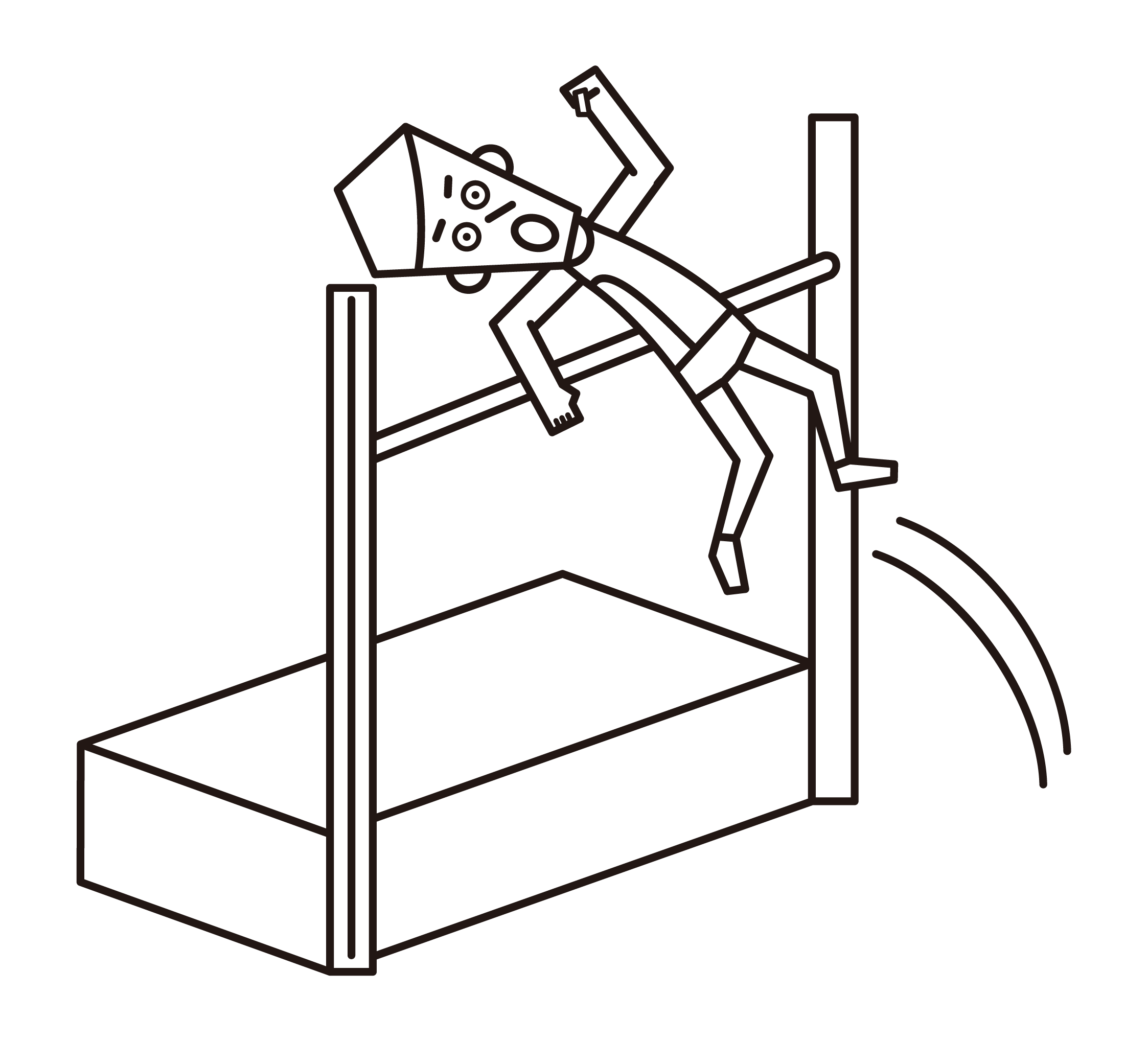 Illustration of a high jump player (male)