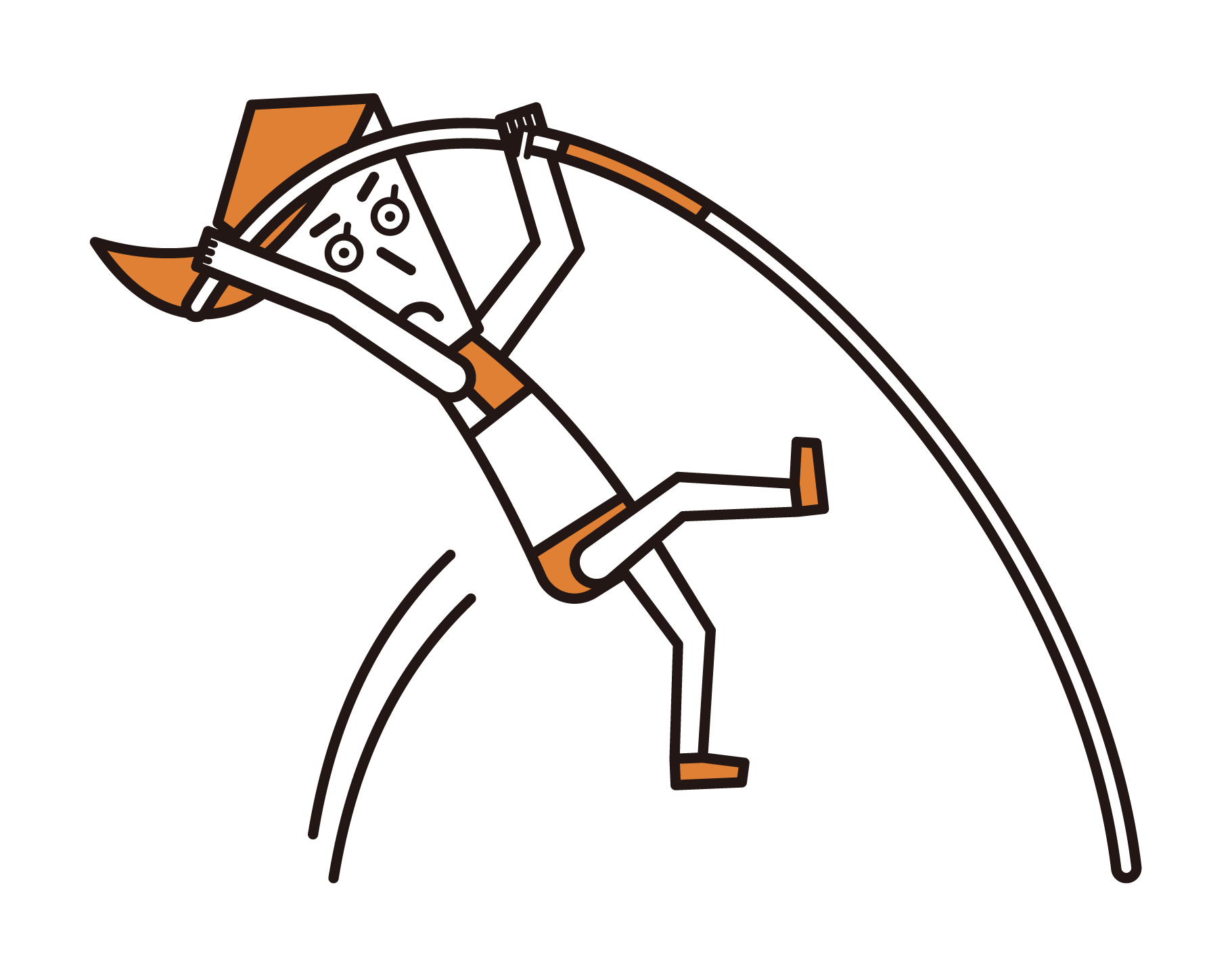 Illustration of a pole vaulter (female)