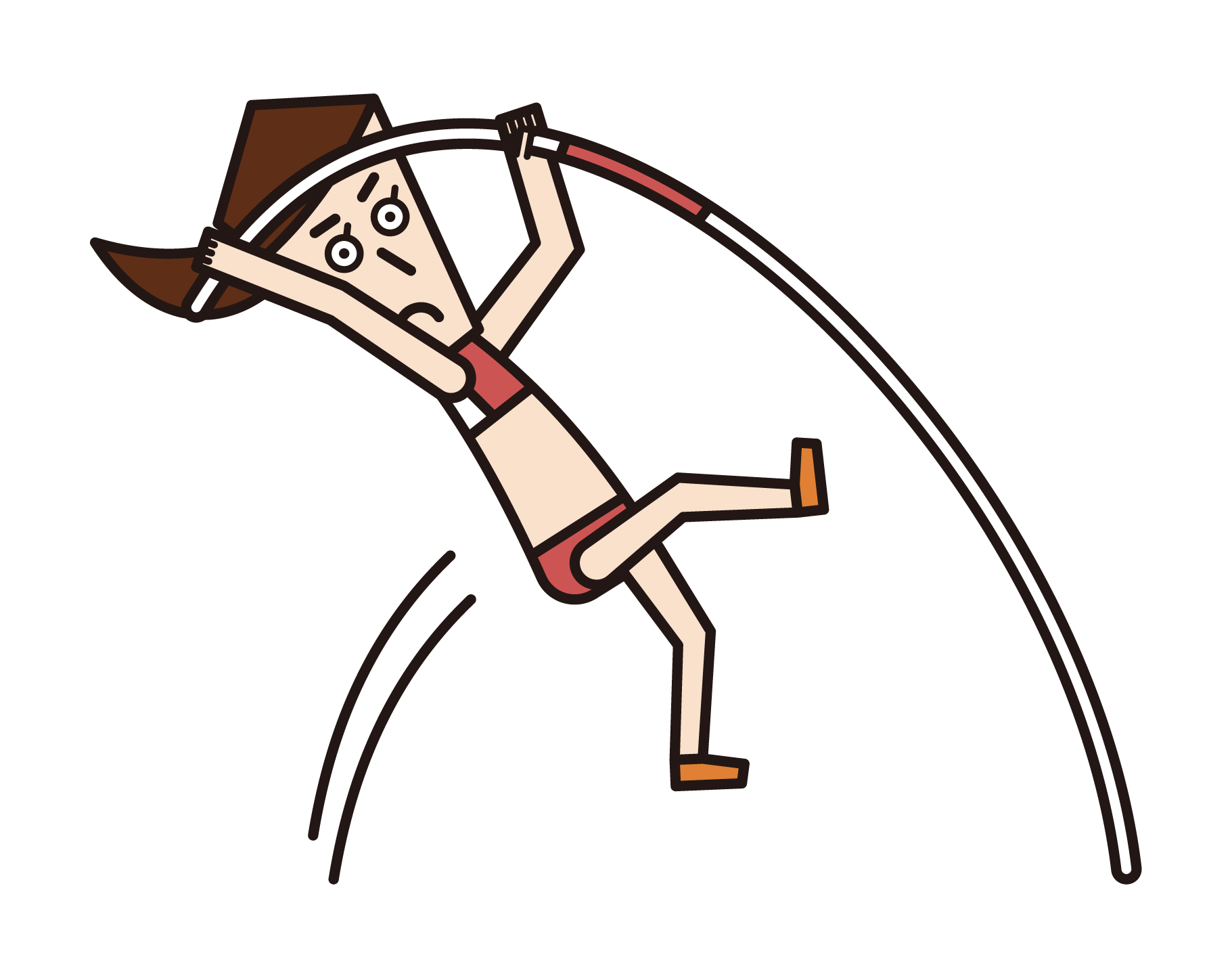 Illustration of a pole vaulter (female)
