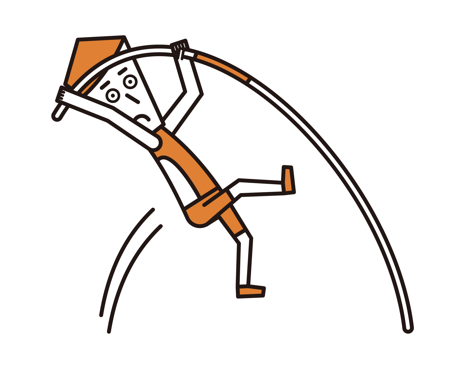 Illustration of a pole vaultplayer (male)