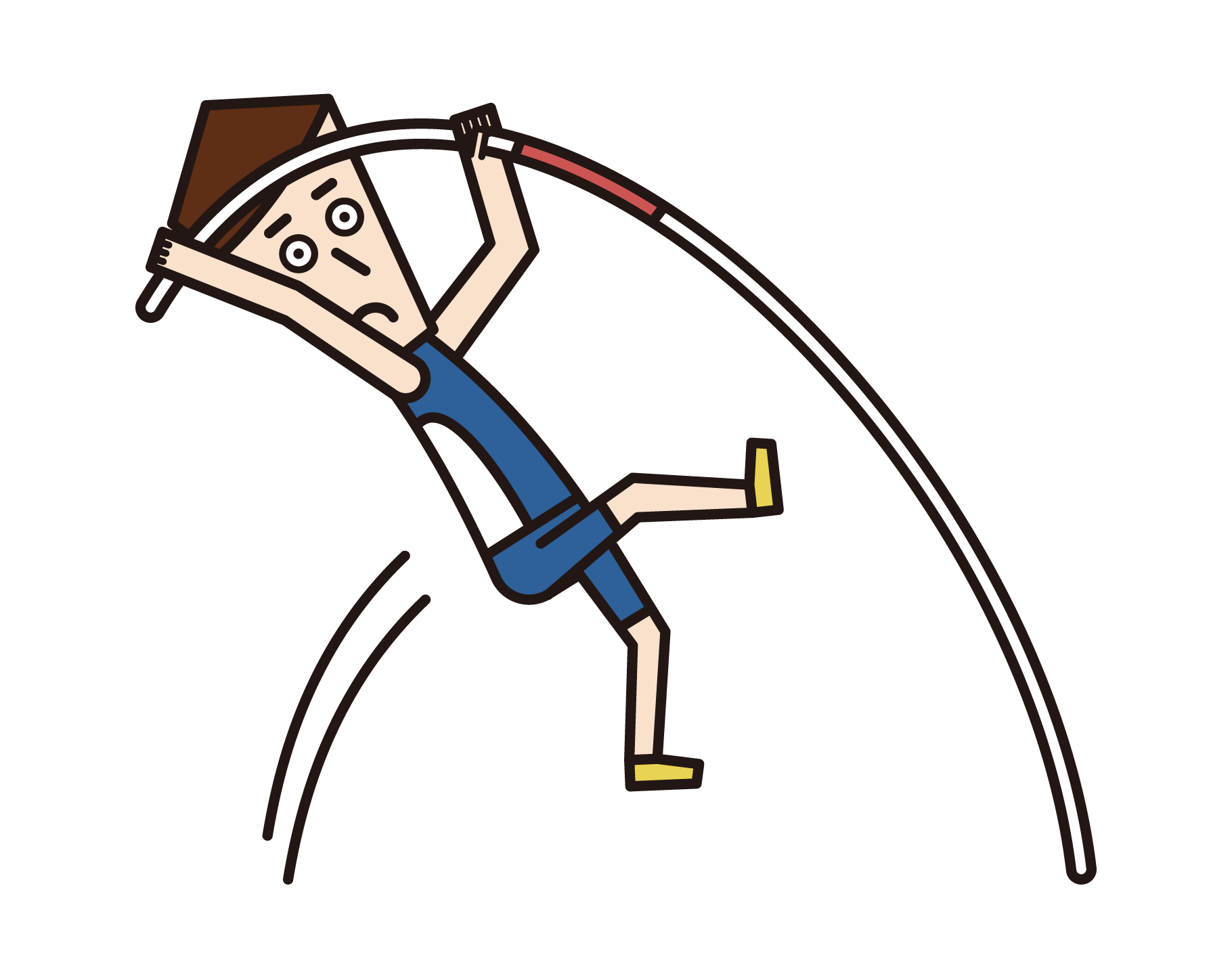 Illustration of a pole vaultplayer (male)