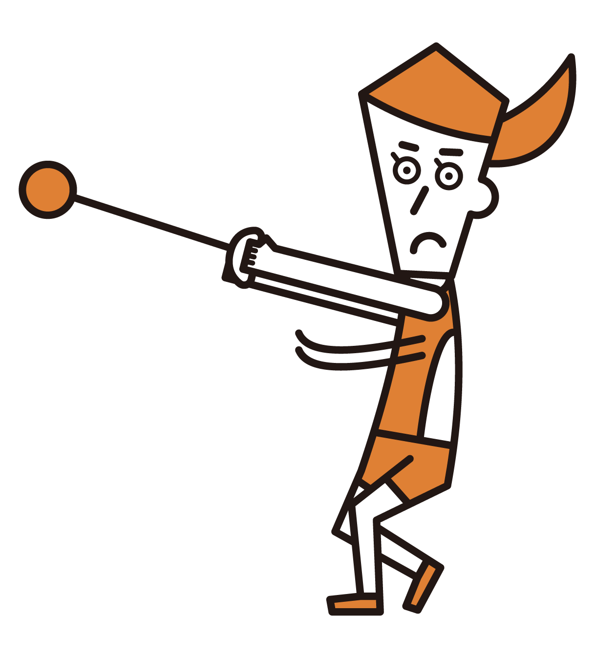 Illustration of a hammer thrower (female)