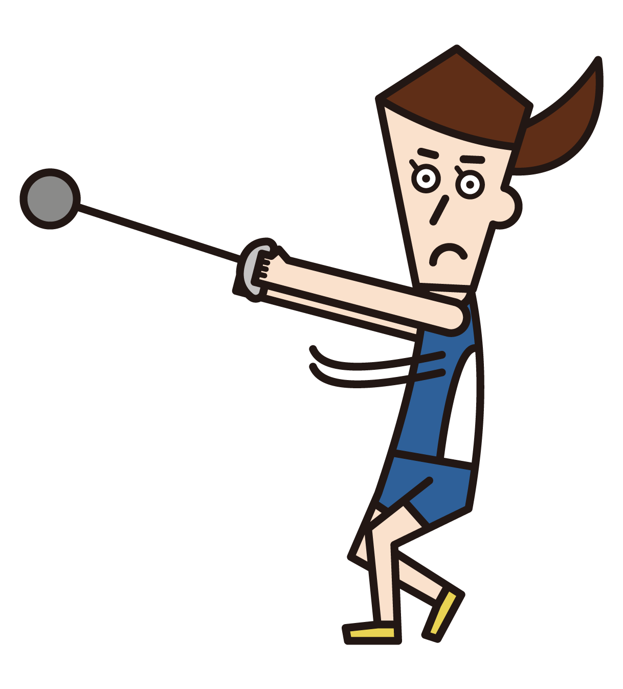 Illustration of a hammer thrower (female)