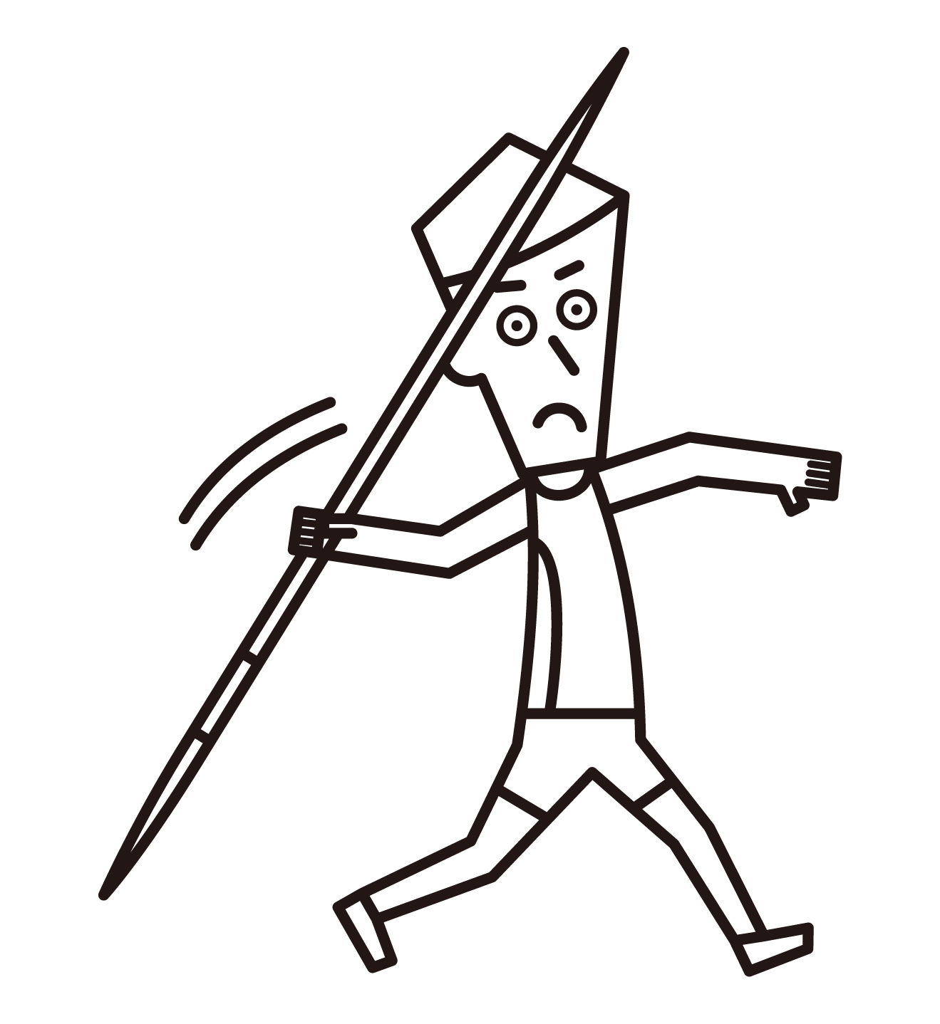 Illustration of a spear-throwing player (male)