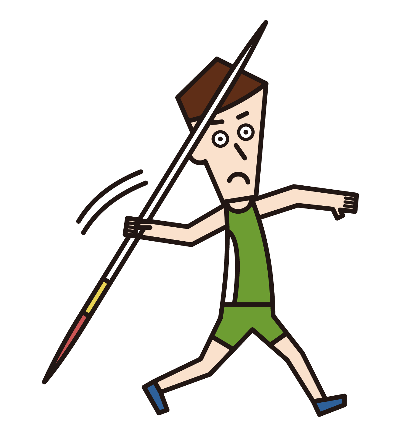 Illustration of a spear-throwing player (female)