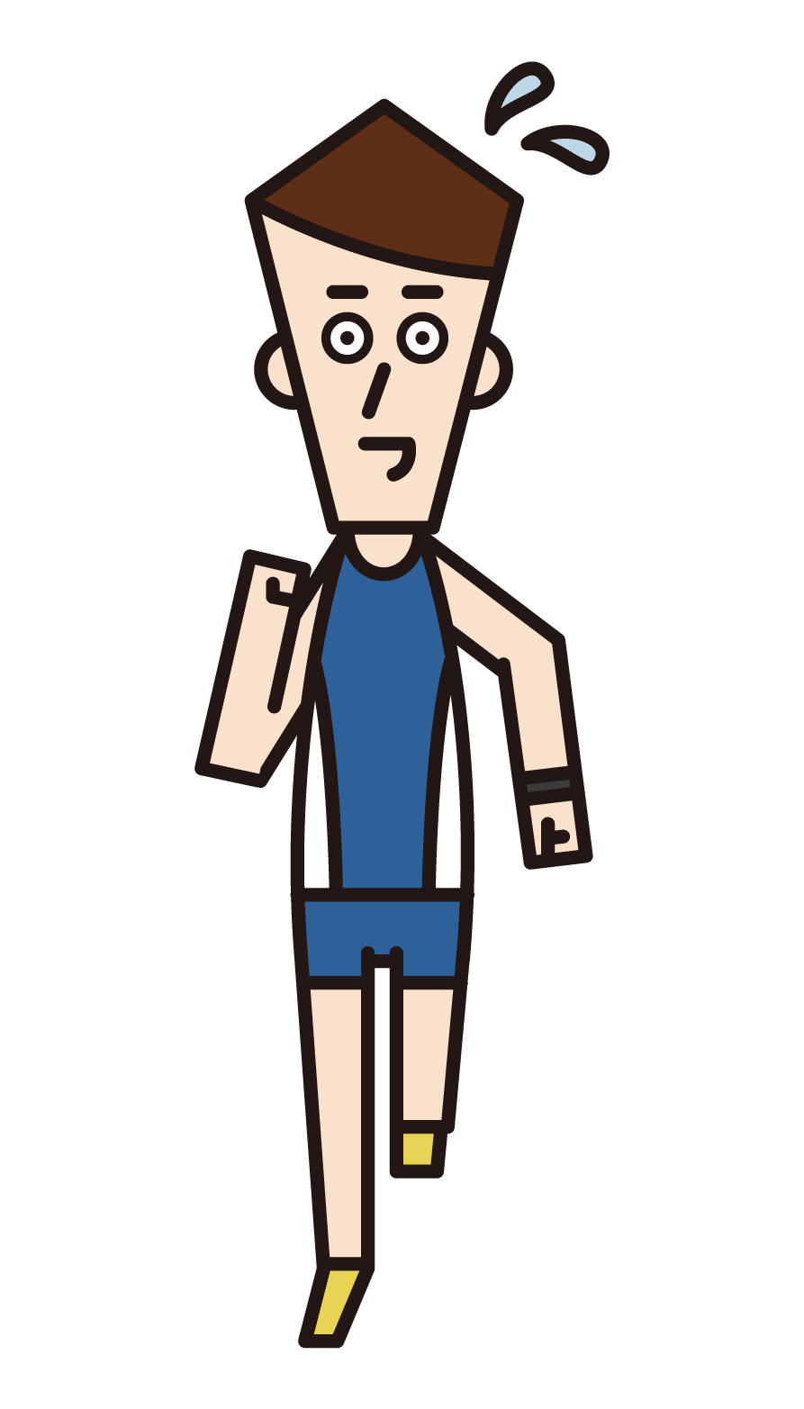 Illustration of a marathon runner (male) who runs hard