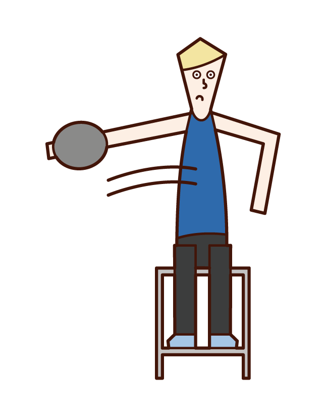 殘奧會圓盤投擲運動員（男子）的插圖