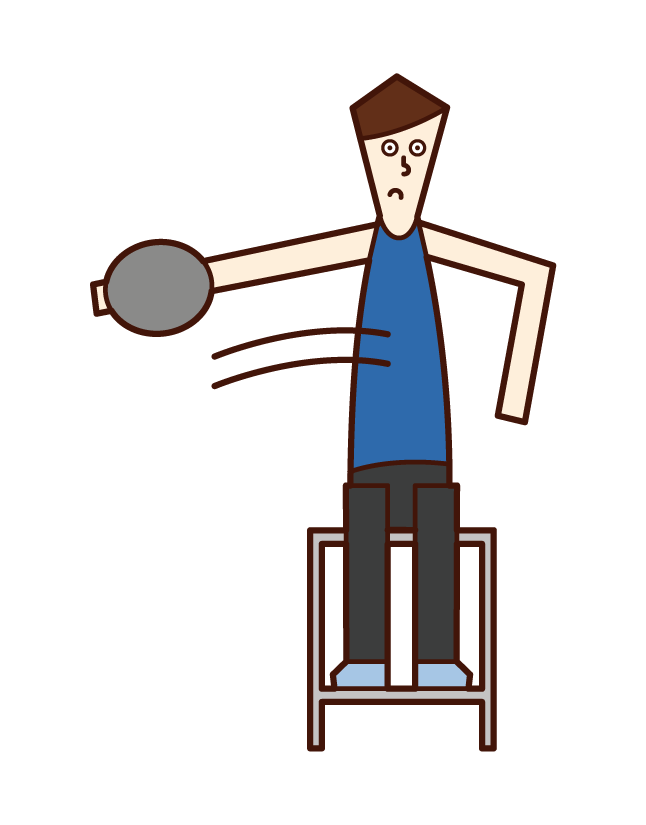 Illustration of a discus thrower (man) at the Paralympics