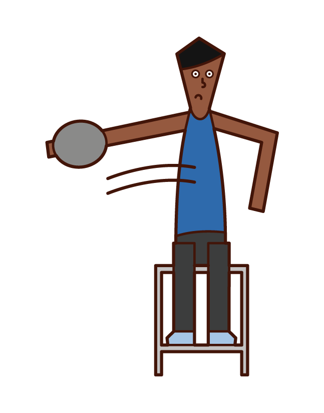 殘奧會圓盤投擲運動員（男子）的插圖
