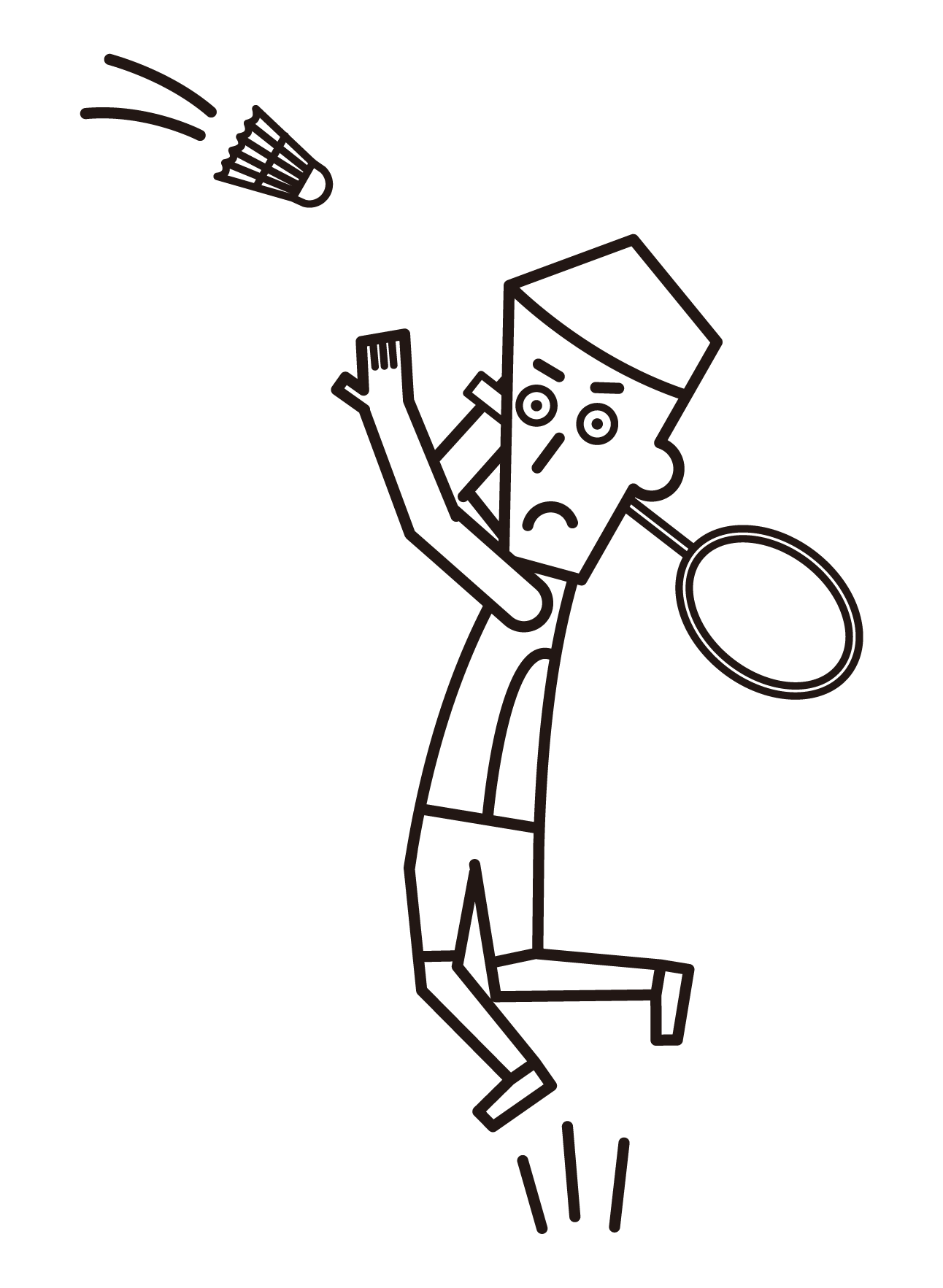 跳羽毛球運動員（男性）的插圖